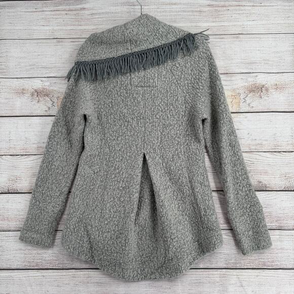 Angel of the North Anthropologie Cowl Neck Wool Blend Sweater Womens M Gray - Picture 2 of 13